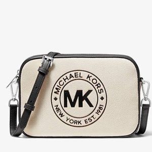 MICHAEL MICHAEL KORS Fulton Sport Large Canvas Crossbody Bag - Black & White